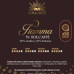 Fiamma – 50 Cialde Caffè 80% Arabica 20% Robusta | Intenso